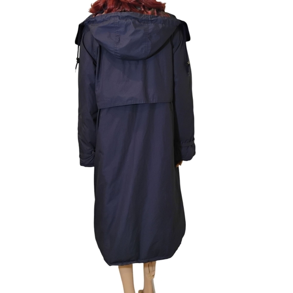 Gander Mountain Women's Dark Blue Down And Flannel Trench Coat Size Medium - Picture 6 of 11